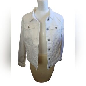 LOFT White jeans Jacket NWT Size MP